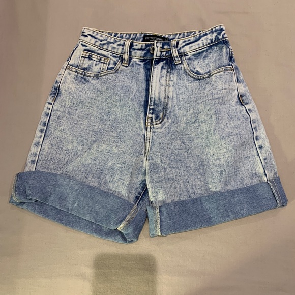 PrettyLittleThing Pants - PLT Denim Boyfriend Shorts